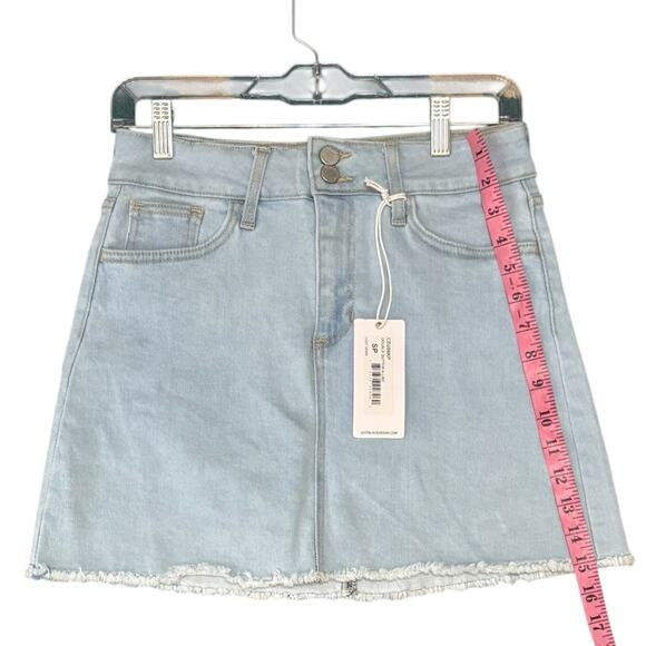 Just Black Denim Double Button A-Line Light Denim Rough Hem Skirt Size Small NEW - Picture 4 of 11
